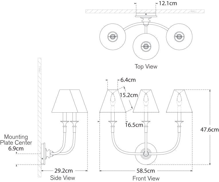 Piaf Triple Sconce Blueprint