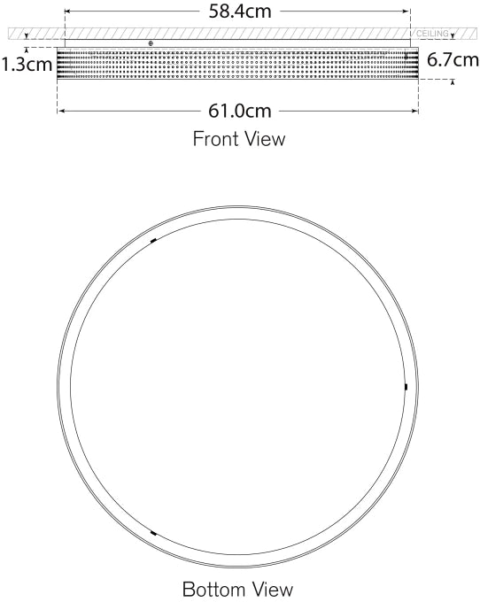 Plafoniera Rotonda 24" Precision Progetto