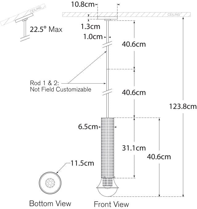 Precision Petite Elongated Pendant Blueprint