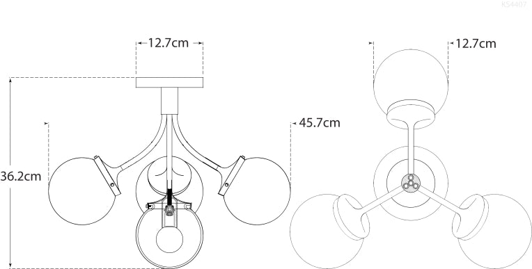 Prescott Medium Semi-Flush Mount Blueprint