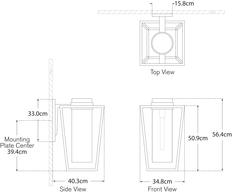 Presidio Medium Bracketed Sconce Blueprint
