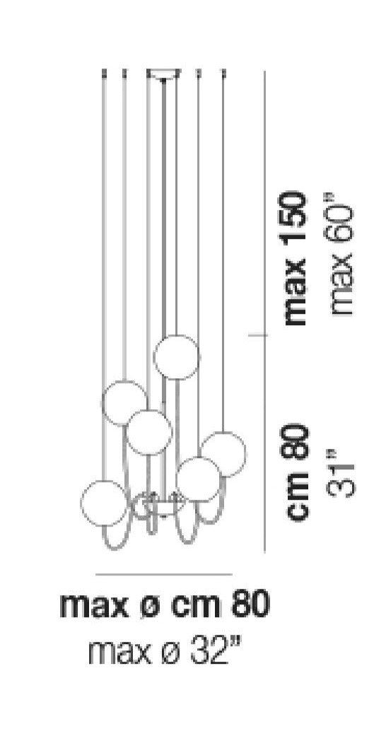 Lampada a sospensione Puppet piccola SP 6P Progetto