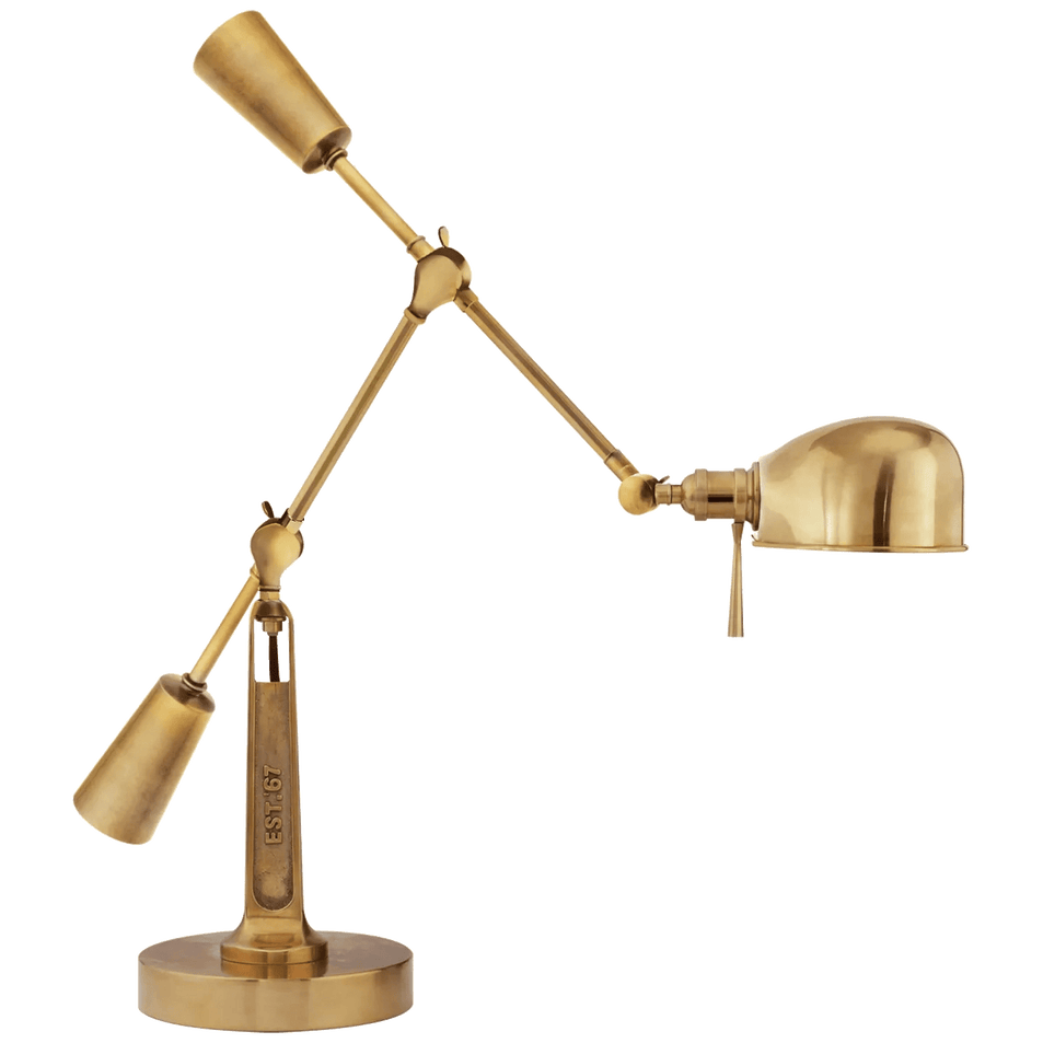 RL '67 Boom Arm Desk Lamp, a premium Functional light by Visual Comfort & Co. Close - up image of its design.