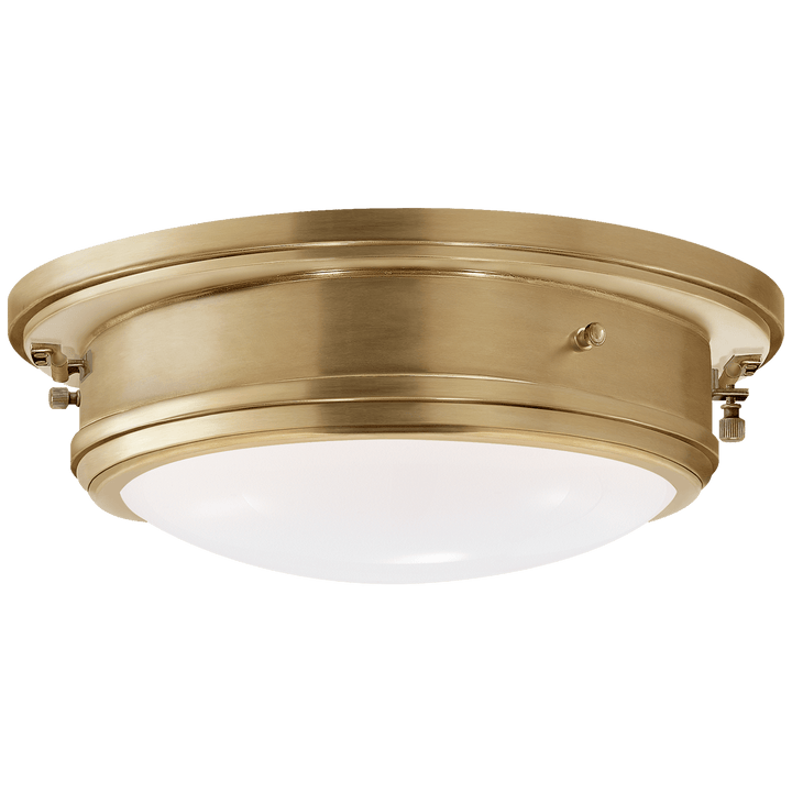 Marine Porthole Medium Flush Mount, a premium Flush Mount light by Visual Comfort & Co. Close - up image of its design.