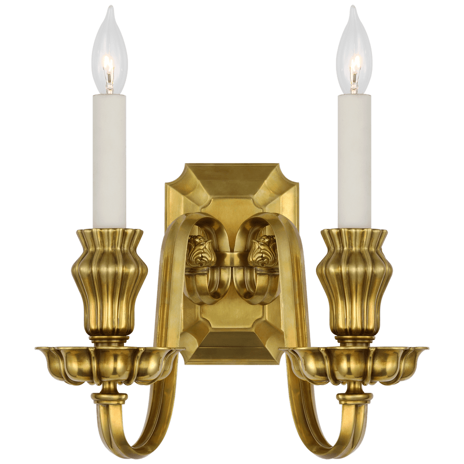 Falaise Double Sconce, a premium Decorative light by Visual Comfort & Co. Close - up image of its design.
