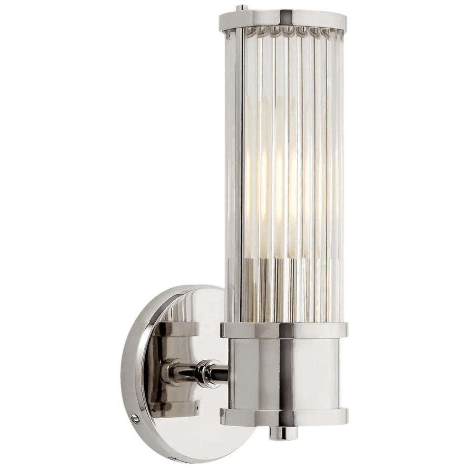 Allen Single Sconce, a premium Bath light by Visual Comfort & Co. Close - up image of its design.