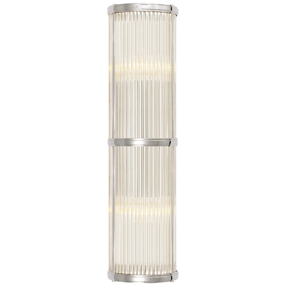 Allen Medium Linear Sconce, a premium Bath light by Visual Comfort & Co. Close - up image of its design.