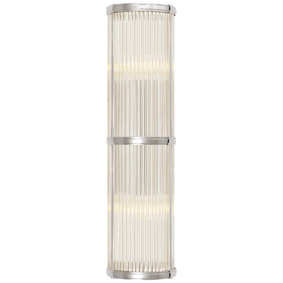 Allen Medium Linear Sconce, a premium Bath light by Visual Comfort & Co. Close - up image of its design.