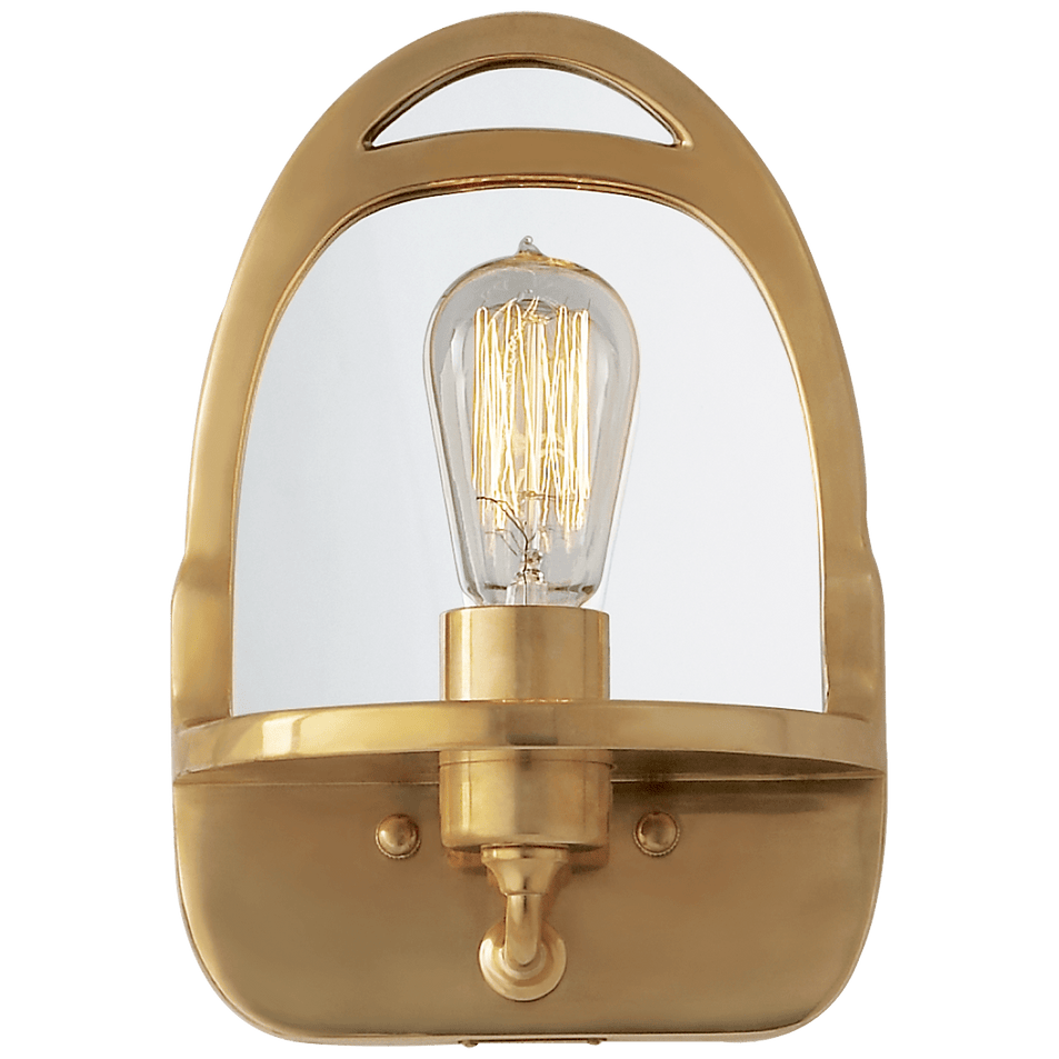 Westbury Mirrored Sconce, a premium light by Visual Comfort & Co. Close - up image of its design.