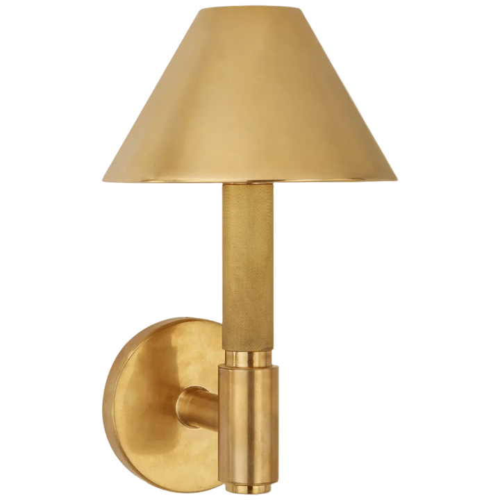 Barrett Small Single Knurled Sconce, a premium Decorative light by Visual Comfort & Co. Close - up image of its design.
