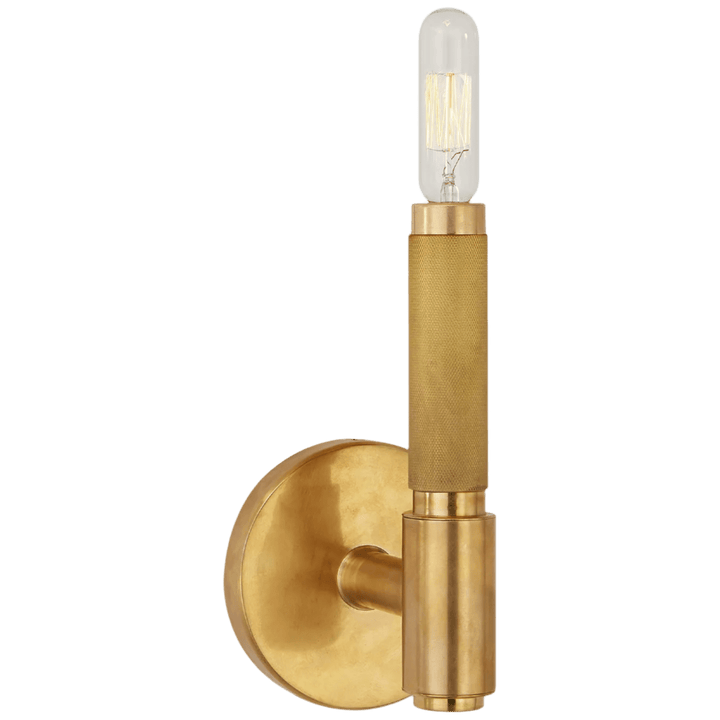 Barrett Small Single Knurled Sconce, a premium Decorative light by Visual Comfort & Co. Close - up image of its design.