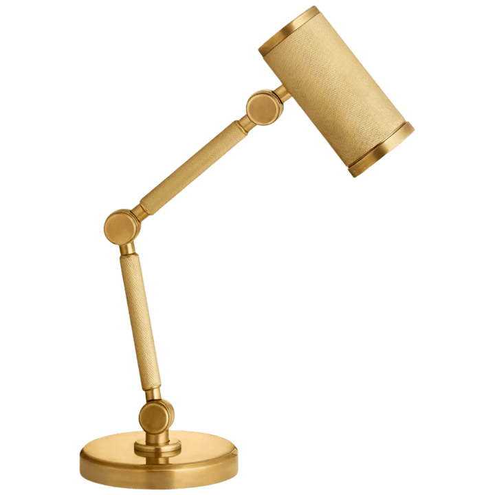 Barrett Mini Desk Lamp, a premium Functional light by Visual Comfort & Co. Close - up image of its design.
