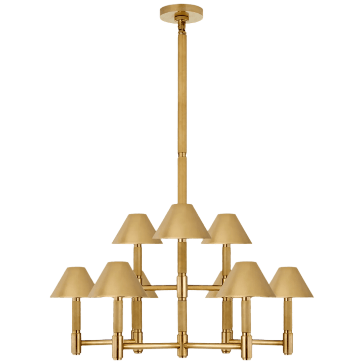 Barrett Medium Knurled Chandelier, a premium Chandelier light by Visual Comfort & Co. Close - up image of its design.