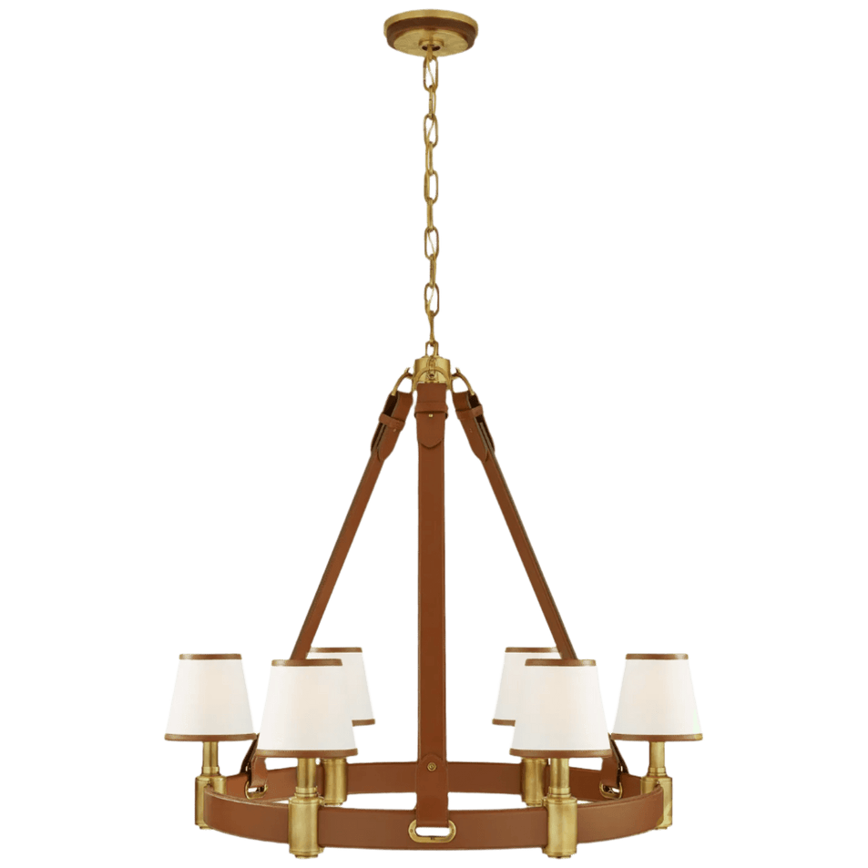 Riley Medium Ring Chandelier, a premium Chandelier light by Visual Comfort & Co. Close - up image of its design.