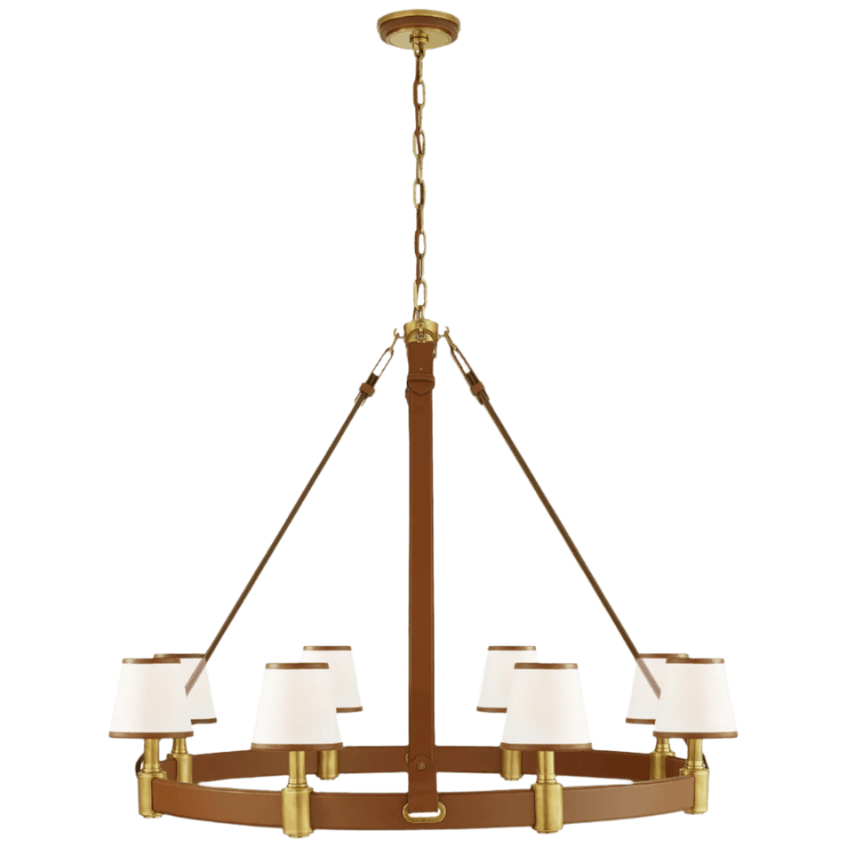 Riley Large Ring Chandelier, a premium Chandelier light by Visual Comfort & Co. Close - up image of its design.