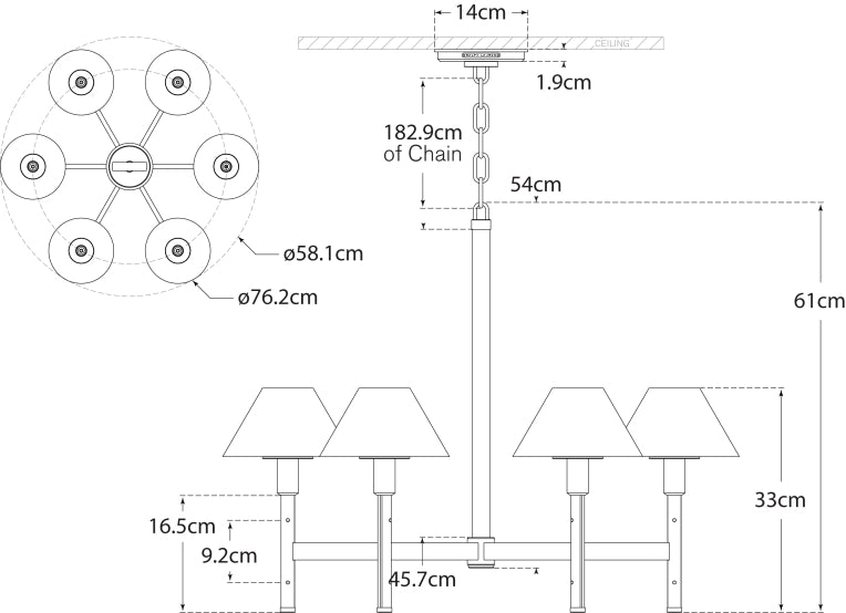 Radford Medium Chandelier Blueprint