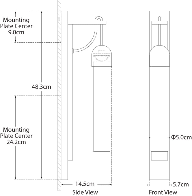 Reve Medium Tube Sconce Blueprint