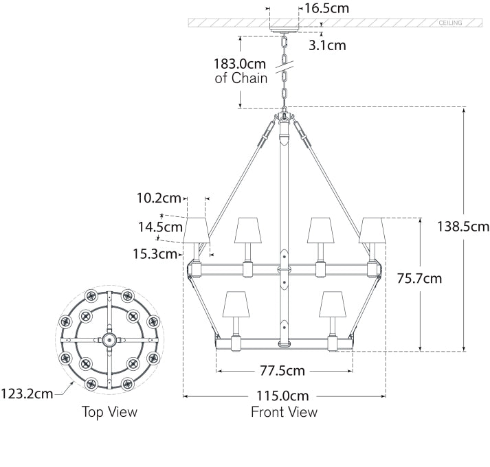 Riley Large Two Tier Chandelier Blueprint