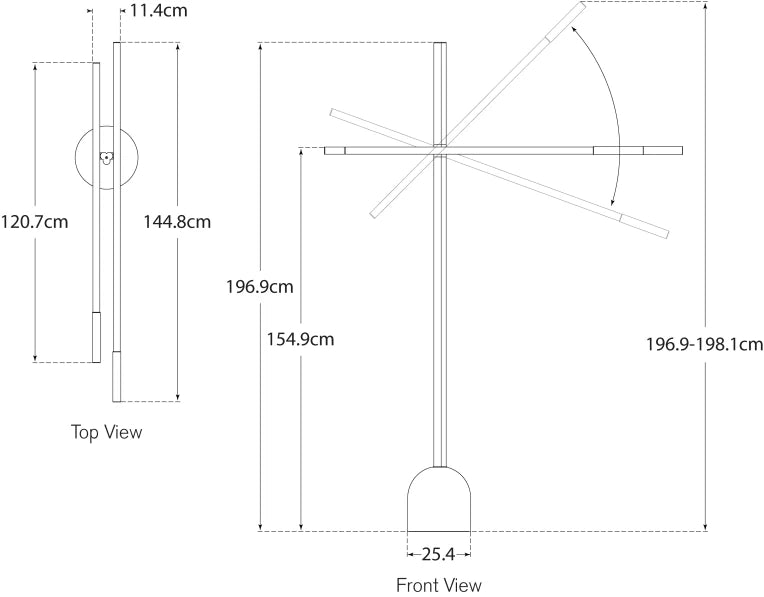 Rousseau Double Boom Arm Floor Lamp Progetto