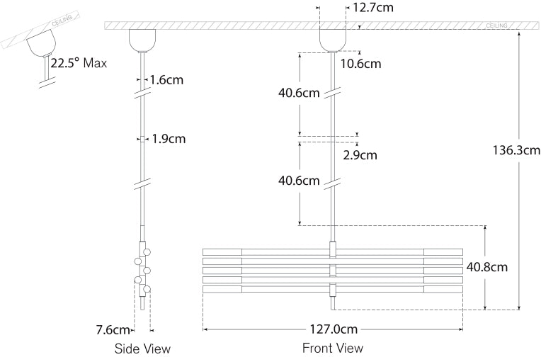 Rousseau Grande Ten Light Articulating Chandelier Blueprint
