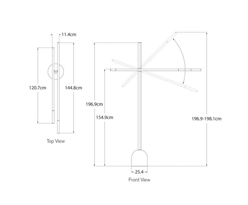 Rousseau Double Boom Arm Floor Lamp Blueprint