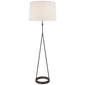 Dauphine Floor Lamp in Aged Iron with Linen Shade