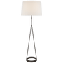 Dauphine Floor Lamp in Aged Iron with Linen Shade