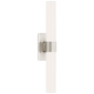 Presidio Petite Double Sconce in Polished Nickel with White Glass