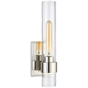 Presidio Petite Sconce in Polished Nickel with Clear Glass