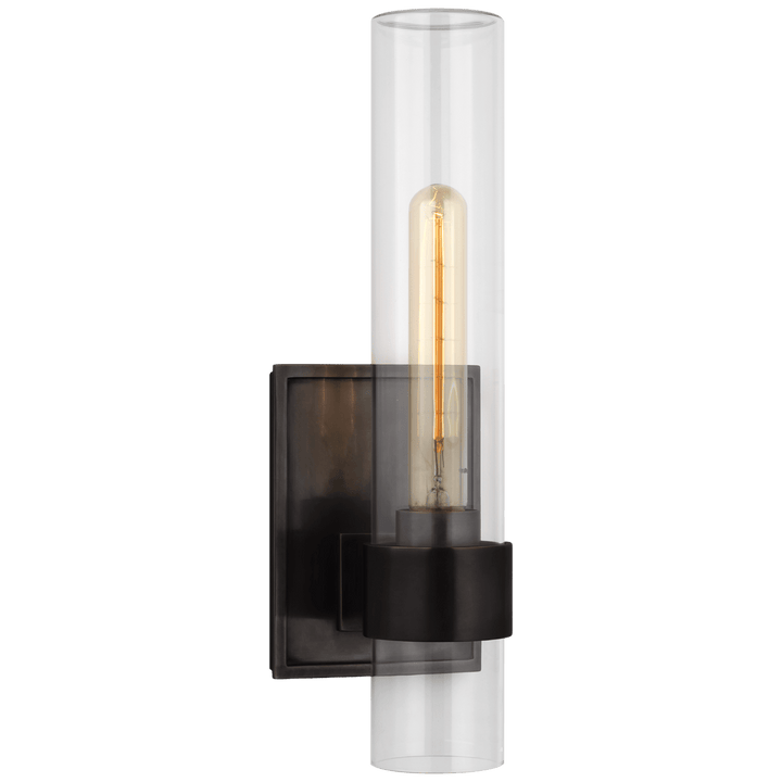 Presidio 14" Outdoor Sconce in Bronze with Clear Glass