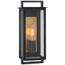 Halle Small Narrow Wall Lantern in Aged Iron with Clear Glass