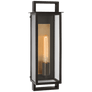 Halle Medium Narrow Wall Lantern in Aged Iron with Clear Glass