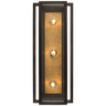 Halle 18" Vanity Light in Bronze and Hand-Rubbed Antique Brass with Clear Glass