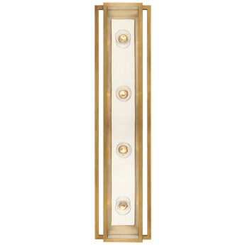 Halle 30" Vanity Light in Hand-Rubbed Antique Brass and Polished Nickel with Clear Glass