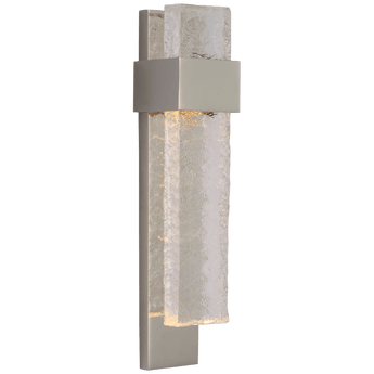 Brock Medium Sconce in Polished Nickel and Clear Wavy Glass