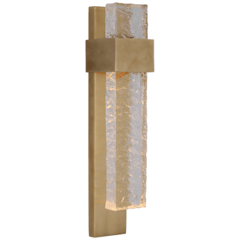 Brock Medium Sconce in Soft Brass and Clear Wavy Glass