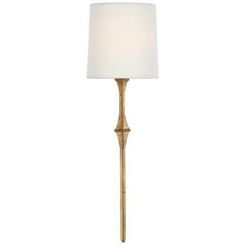 Dauphine Sconce in Gilded Iron with Linen Shade