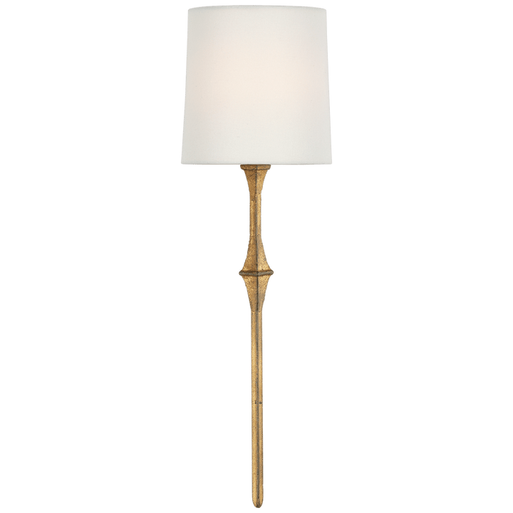 Dauphine Sconce in Gilded Iron with Linen Shade