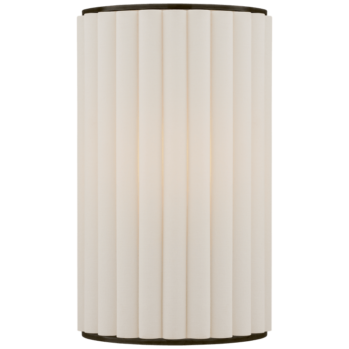 Palati Small Sconce in Bronze with Linen Shade