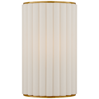 Palati Small Sconce in Hand-Rubbed Antique Brass with Linen Shade