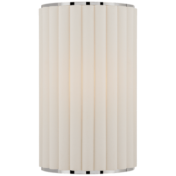 Palati Small Sconce in Polished Nickel with Linen Shade