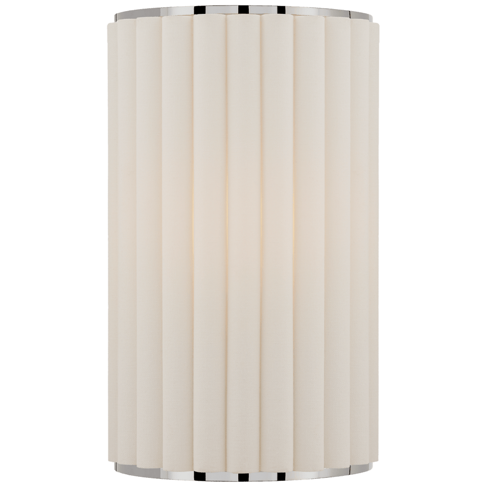 Palati Small Sconce in Polished Nickel with Linen Shade