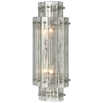 Cadence Small Tiered Sconce in Polished Nickel with Antique Mirror