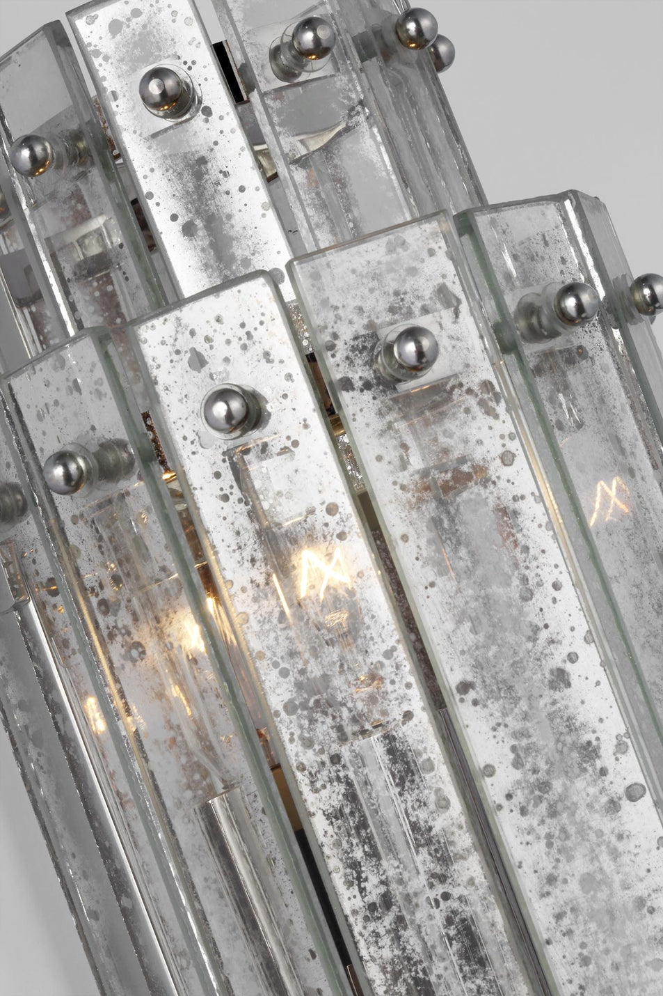 Cadence Small Tiered Sconce in Polished Nickel with Antique Mirror