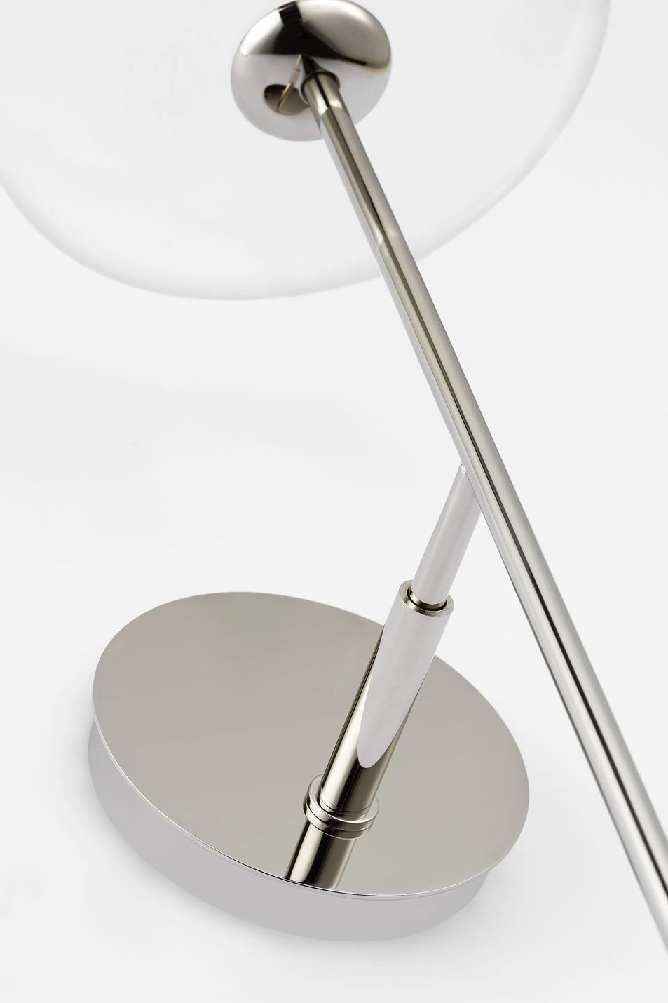 Calvino Large Tail Sconce in Polished Nickel with Clear Glass