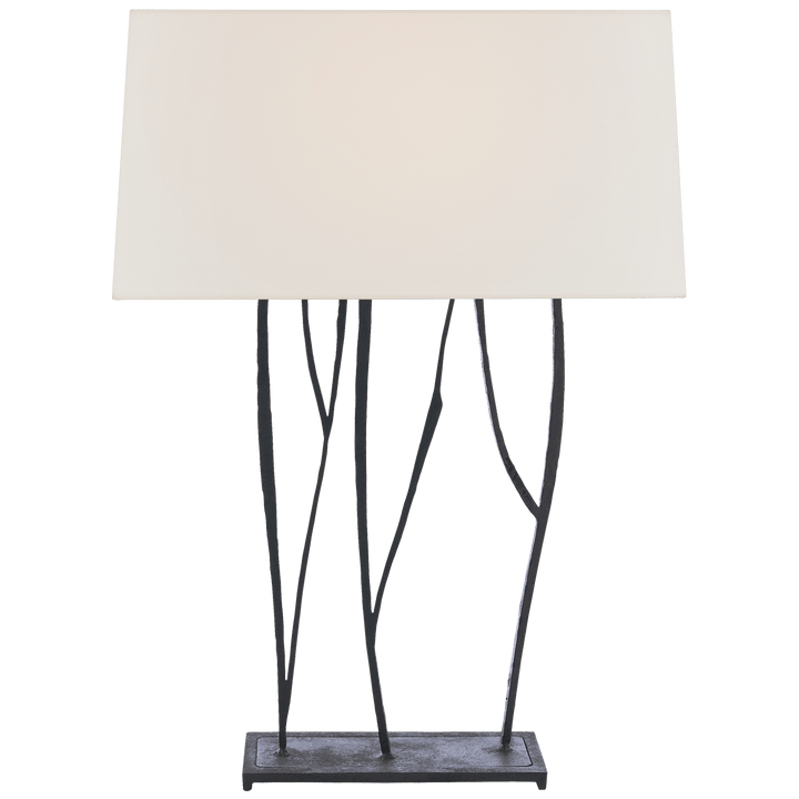 Aspen Console Lamp in Black Rust with Linen Shade