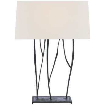 Aspen Console Lamp in Black Rust with Linen Shade