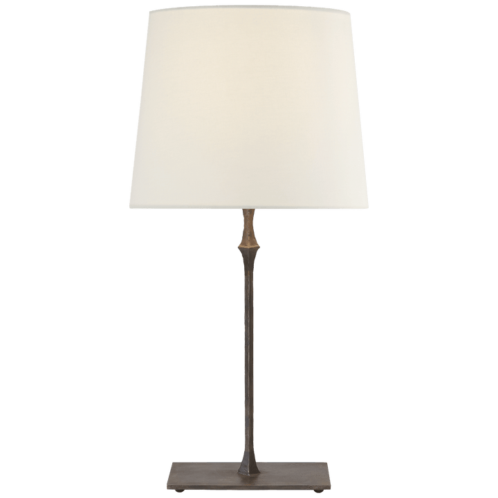 Dauphine Bedside Lamp in Aged Iron with Linen Shade