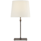 Dauphine Bedside Lamp in Aged Iron with Linen Shade
