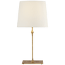 Dauphine Bedside Lamp in Gilded Iron with Linen Shade